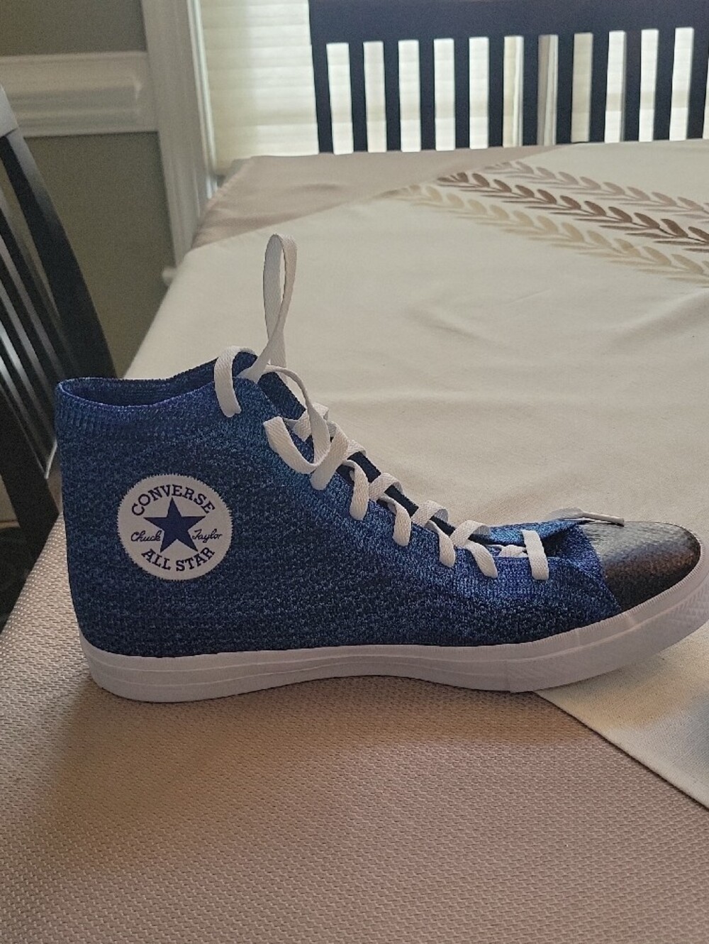 Converse High-Top Sneakers in Blue with White Accents - Picture 6 of 8